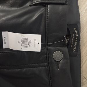 Banana Republic Jet Black Leather Trousers